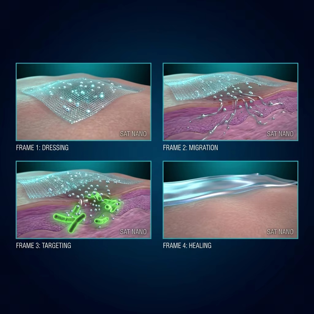 Storyboard di nanoparticelle d'argento per applicazioni mediche